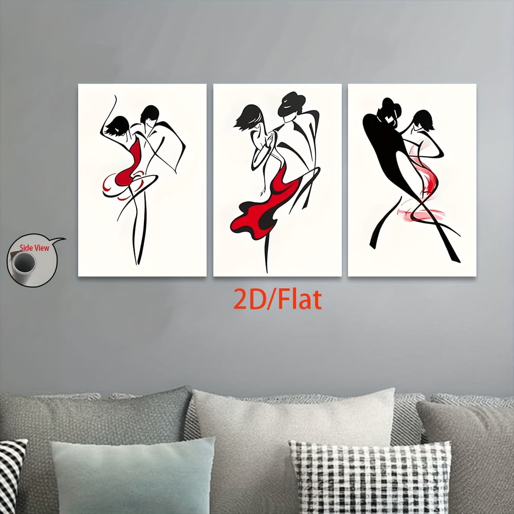 2D Flat 3Pcs Set 2D Flat Canvas Printings Frameless Tango Photo Inspiration