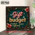 thumbnail image 1 of 2D Flat, 8x8 Inch Wood Wall Art Sign - Gift Budget Crashed Expired Funny Christmas Decoration with Red Golden Lettering, 2D Flat Print Holiday Home Decor for Kitchen, Bathroom, Living Room, 1 of 8