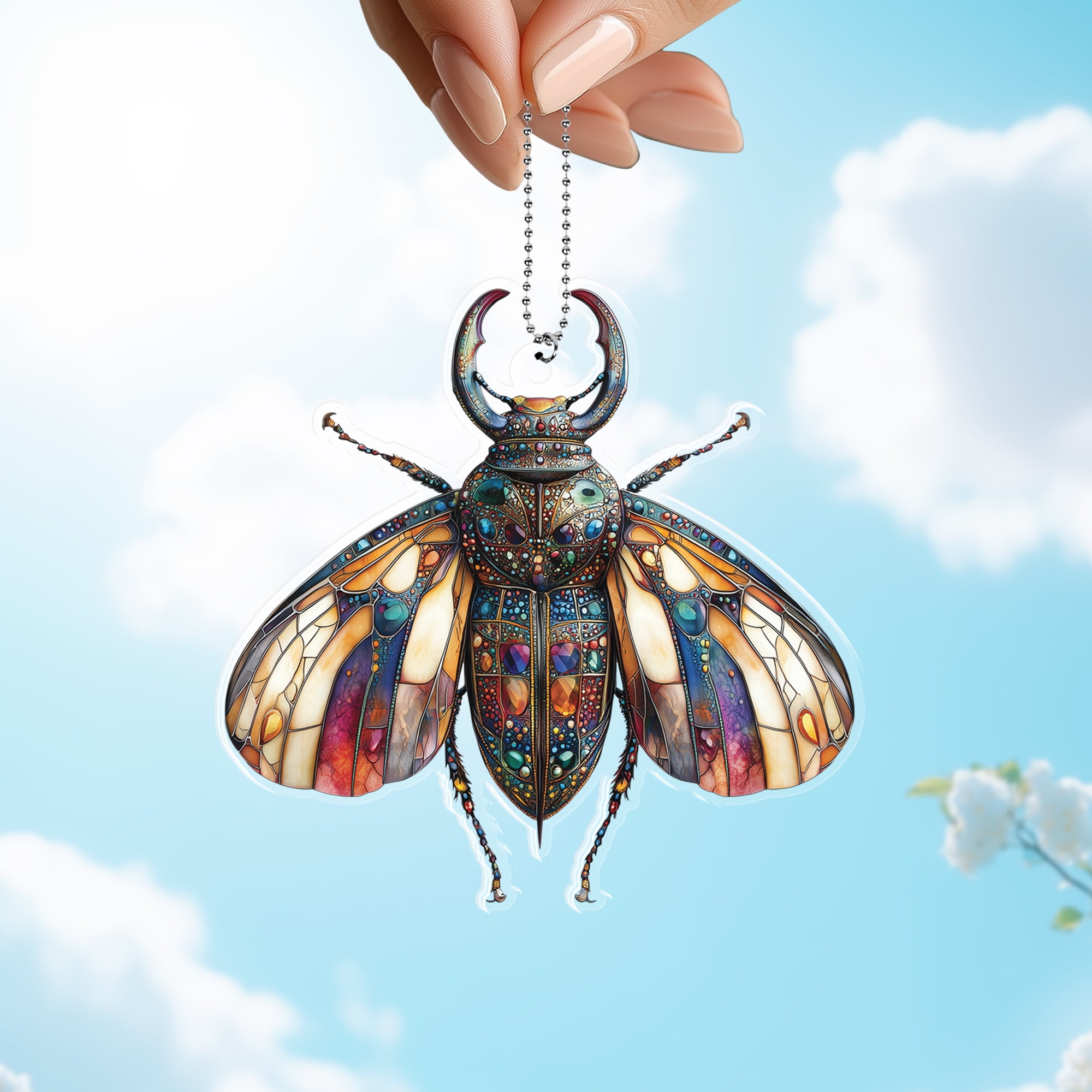 2D Flat Acrylic Beetle Window Hanging – Colorful Sun Catcher for Car ...
