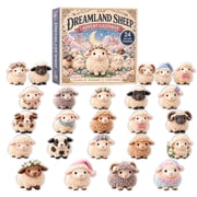 2D Flat Acrylic Countdown Calendar, Dreamland Sheep Blind Box Pendant Airplane Packaging, 24 Days Advent Xmas Gift for Kids Girls Boys, Cute Anime Style Desktop Decoration Collectible Toy