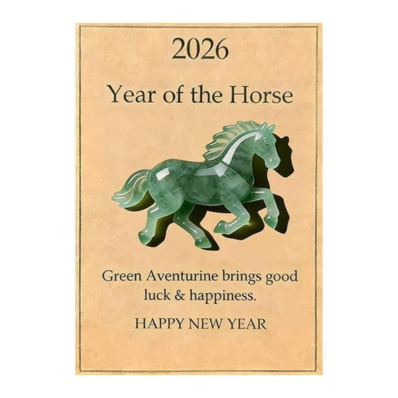 2D Flat Acrylic Horse, Clear Crystal Horse Figurine with Card, Year of the Horse 2026 Figurine, Crystal Horse A Symbol of Strength & New Beginnings,Symbol Gift Desk Shelf Display