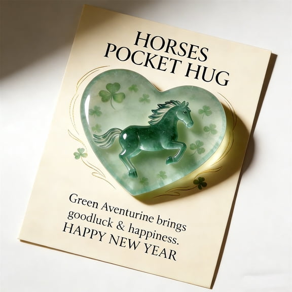 2D Flat Acrylic Horse, Clear Crystal Horse Figurine with Card, Year of the Horse 2026 Figurine, Lucky Crystal Horse A Symbol of Strength & New Beginnings, Good Luck Symbol Gift Desk Shelf Display