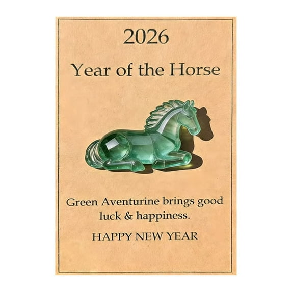 2D Flat Acrylic Horse Token with Greeting Cards, Year of the Horse 2026 Gifts, Keepsake Token, A Symbol of Strength & New Beginnings New Year Gift for Family, Meaningful Gift Cards for Friends