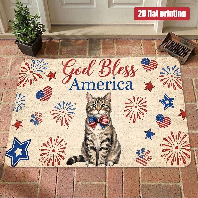 2D Flat Anti-Slip Indoor Outdoor Door Mat, Machine Washable Entryway ...