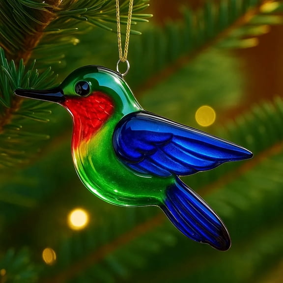 2D Flat Bird Christmas Ornament - Acrylic Winter Bird Pendant, Print Break-Proof Tree Tags Cute Stocking Stuffer for Bird Lovers