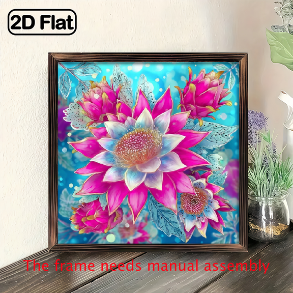 2D Flat, Bohemian Abstract Floral Acrylic Sun Catcher Window Hanging Decorative Sign - 8x8 Inch Pink Square Wall Art with Hanging Loop, Lightweight Durable IndoorOutdoor Decoration for Christmas