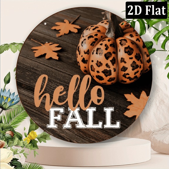 2D Flat Fall Door Hanging Pattern Welcome Sign Fall Door Plate Suitable For Fall, Thanksgiving And Halloween Decoration Door Hanging 8*8inch