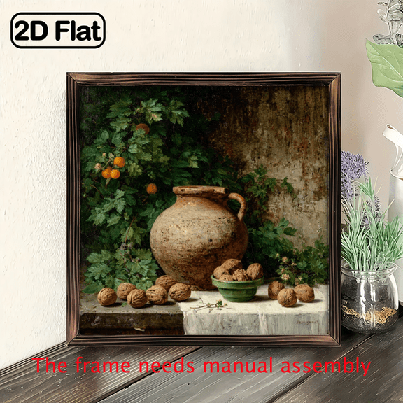 2D Flat Frame 20X20 cm Bedroom Painting Wall Decoration Painting Pastoral Style Mural Floral Painting Wall Decoration Artwork Country Style Wall Art Wall Decor Rustic Style Decoration