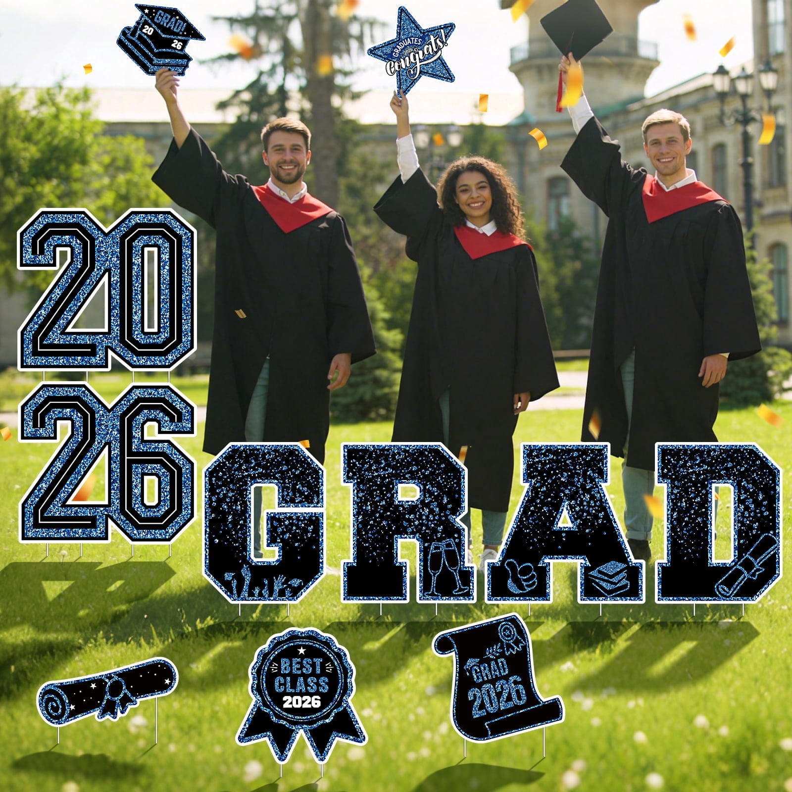 2D Flat Graduation Yard Signs Class Of 2026-11pcs Set, Graduation ...