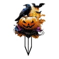 thumbnail image 1 of 2D Flat Halloween Garden Stakes, Small Witch and Pumpkin Man Yard Decor, Outdoor Lawn Decoration for Halloween Festival - B, 1 of 4