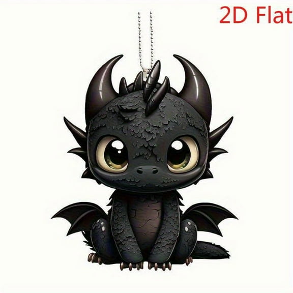 2D Flat Home Hanging Decor Acrylic Black Dragon Hanging Ornament - Car Interior Decoration Accessories With Exquisite Design And Vivid Colors - Add A Touch Of Fantasy To Your Vehicle