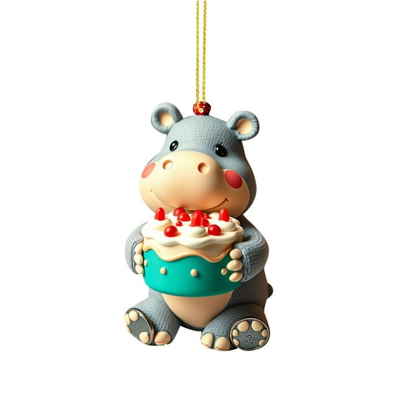 2D Flat I Want A Hippo for Christmas Ornaments 2024, Keepsake for Women, Men and Friends, Hippopotamus Christmas Tree Ornaments, Christmas Tree Decorations - B