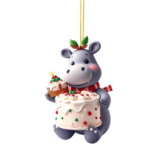 2D Flat I Want A Hippo for Christmas Ornaments 2024, Keepsake for Women, Men and Friends, Hippopotamus Christmas Tree Ornaments, Christmas Tree Decorations - C