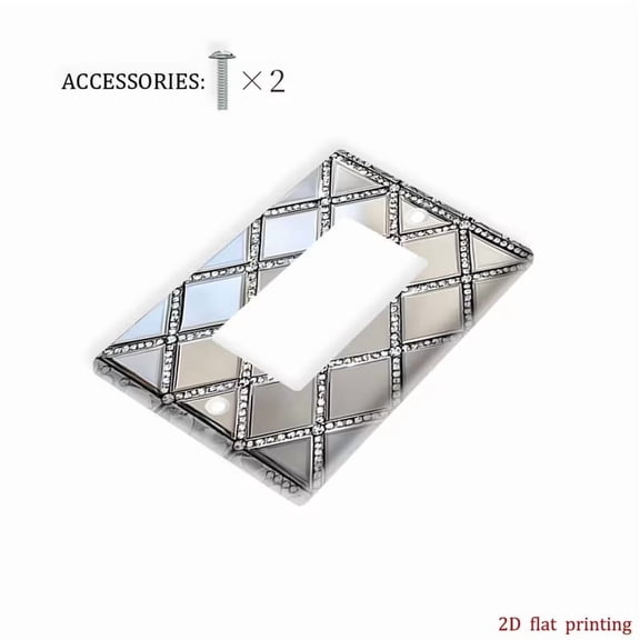 2D Flat Mirror Tile Light Switch Cover for Country Bathroom Decor