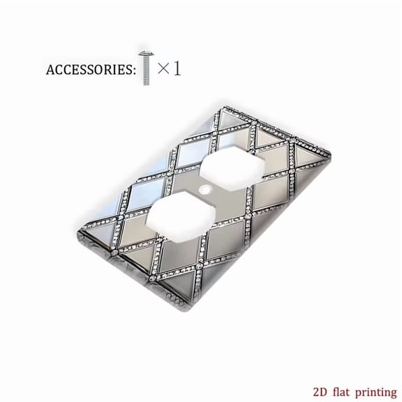 2D Flat Mirror Tile Light Switch Cover for Country Bathroom Decor