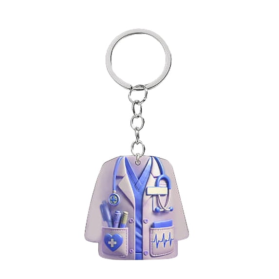 2D Flat Nurse Uniform Car Pendant - Christmas Tree Decoration, Acrylic Keychain, Nurse Appreciation, Unique Design