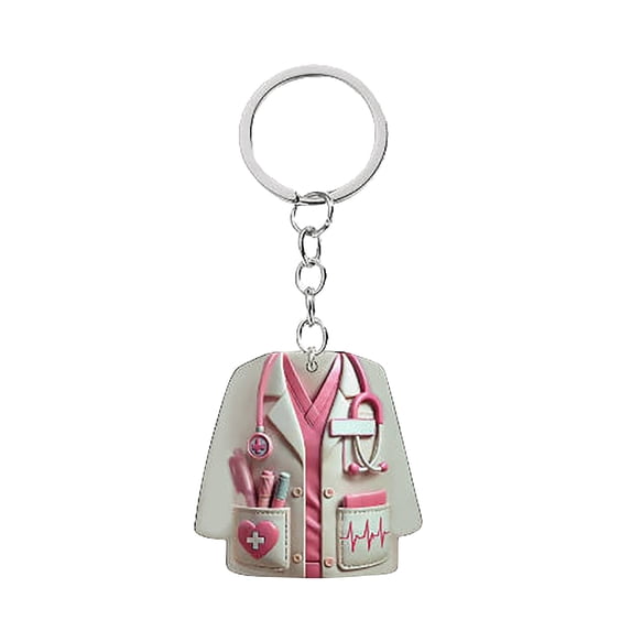 2D Flat Nurse Uniform Car Pendant - Christmas Tree Decoration, Acrylic Keychain, Nurse Appreciation, Unique Design