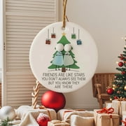 2D Flat Personalized Friendship Sea Glass Ornament,Best Friends Xmas Gift Decor,Gift for Besties,Best Friend Forever Love,Xmas KeepsakeA