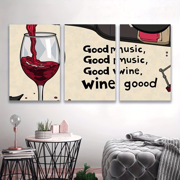 2D Flat Posters And Prints, Featuring Three Canvas Murals in Art Revival Style, Available Framed Or Unframed in Portrait Orientation. The "Wine Is Flowing Back" Poster Is Ideal for Decorating Your f