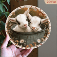 thumbnail image 1 of 2D Flat Printing 1pc 8x8 inch Aluminum Father'S Day gifts home seasonal decorative, Metal Sign, Vintage goat Theme Round Wreath Sign for Kitchen Coffee Home Living Room Office Wall Decor Art, 1 of 6