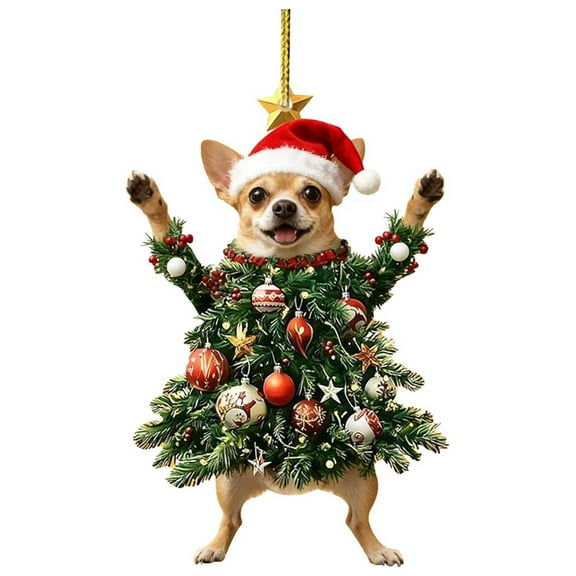 2D Flat Printing Acrylic Christmas Tree Pendants with Owl and Raccoon Designs, Small Decorative Ornaments for Home, Office and Holiday Tree Decorations