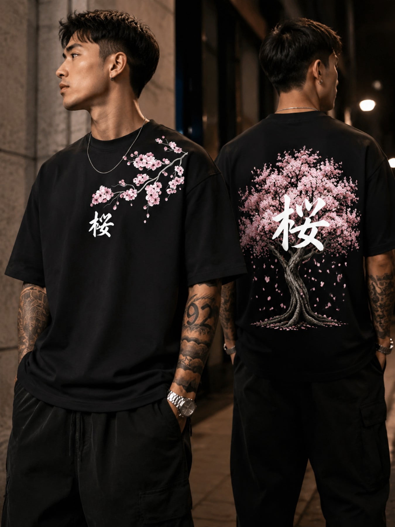 [2D Flat Printing] Summer Men'S Japanese Cherry Blossom Print Short ...