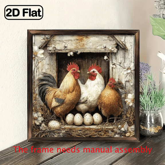 2D Flat, Rustic Decorative Plaque Statues for Bathroom, Bedroom - Holiday Decoration in 8x8 Inch Frame - Perfect Gift for Easter, St Patrick's Day, Hanging Ornaments Sign for Living Room and Toile