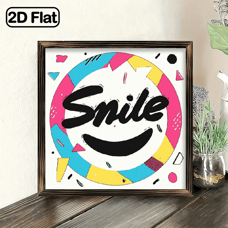 Rustic Smiley Face 2D Flat, Rustic Round Hanging Wood Sign Smile Happy Smiley Face Sunny ...