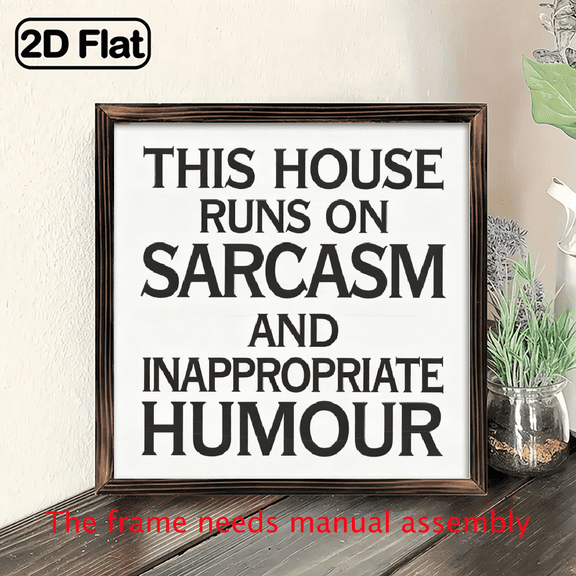 2D Flat, Sarcasm, Wood Sign 1pc, Sarcasm Inappropriate Humour Wood Framed Sign 8x8 Inch Bathroom Decor Signs, Hot Tub Wall Decoration, Inspirational Art Gift For Your Family