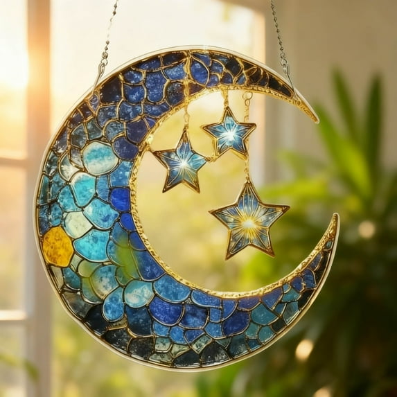 2D Flat Sun and Moon Acrylic Ornament, Celestial Wall Decor, Unique Cosmic Gifts, Mystical Christmas Ornament, Witchy Christmas Ornaments, Exchange Gift