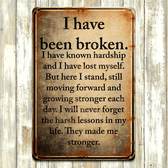 Vintage Metal Motivational Sign - Heavy Duty Outdoor/ Indoor Decoration with Inspirational Quote, Waterproof Weatherproof Metal Poster for Garage, Bar, for Man Cave, Office - Rustic Home