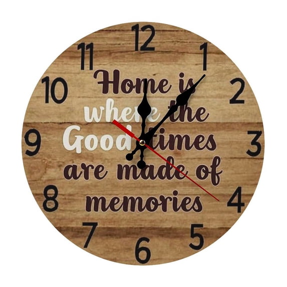 2D Flat Wall Clock Art Print, Silent Non Ticking Battery Operated ...