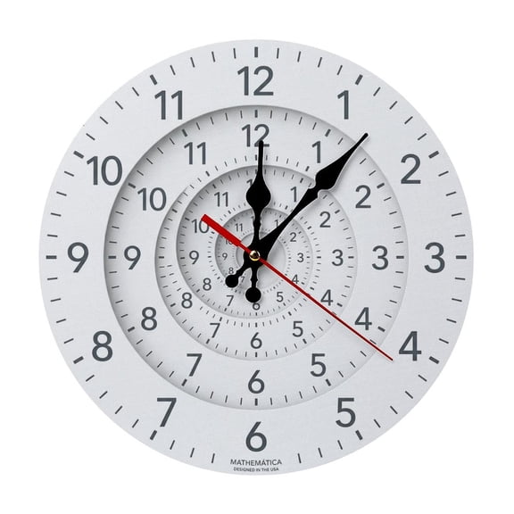 2D Flat Wall Clock Art Print, Silent Non Ticking Battery Operated,Mathematical Spiral Infinity Clock Wall Clock 2D Print Decorative for Bathroom Kitchen Bedroom 10 Inch & 12 Inch, Ships Next Day,No B
