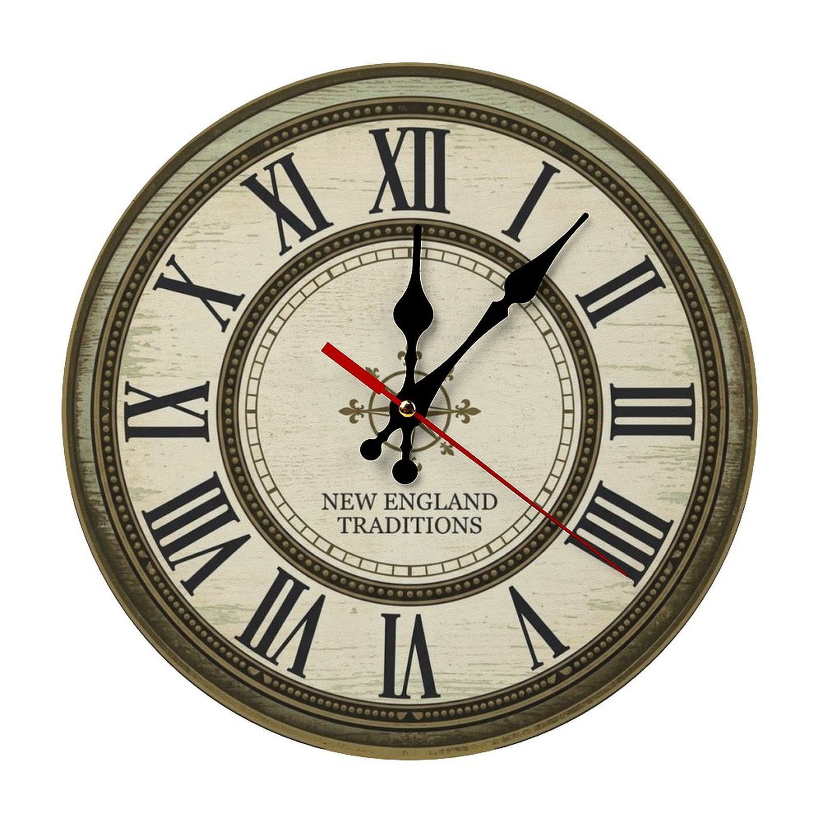 2D Flat Wall Clock Art Print, Silent Non Ticking Battery Operated,New ...