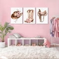 thumbnail image 1 of 2D Flat, Western Cowgirl Style Canvas Print Poster, Wall Decor Artwork, 2D Flat Frameless, Ready to Hang Set of 3 Canvas Posters, 2D Flat, 1 of 4
