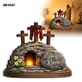 thumbnail image 1 of Easter Resurrection Tomb Ornament He is Risen Light-Up 2D Wooden Tabletop Decor of Thorns Cross Religious Sign for Home Mantel, Altar & Easter Celebrations Use, 1 of 7
