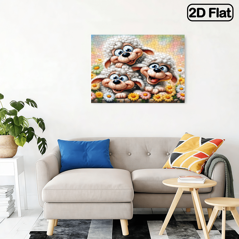 2D Flat design, a 500 - piece horizontal paper puzzle,