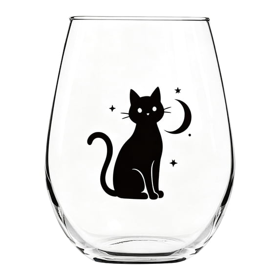 2D Halloween Artisan Glassware Collection, Premium Handleless Glass with Halloween Designs, for Gothic Party & Cozy Fall Home Bar