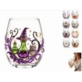 thumbnail image 1 of 2D Halloween Artisan Glassware Collection, Stemless Drinking Glasses, Halloween Glassware Collection Clear Tumbler, Pumpkin Pattern Craft, Iced Coffee Juice Cup Decor, 1 Pc, 1 of 6