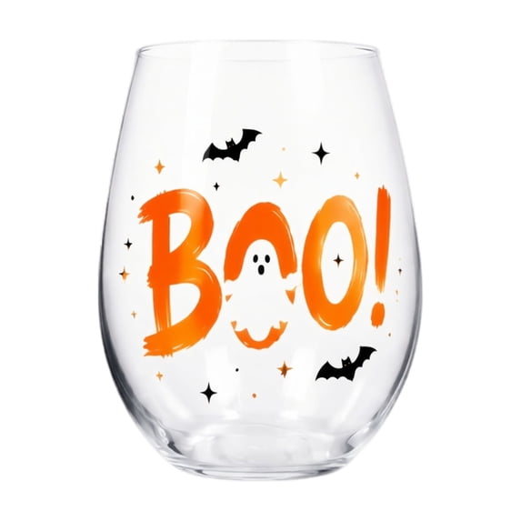 2D Halloween Decorations Halloween Stemless Wine Glass, Cute Halloween Glassware Collection For Fresher Sips, Novelty Halloween Decor Drinking Glass For Cocktails
