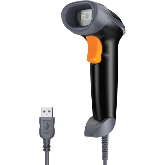 2D Handheld USB QR Code Scanner, Wired Automatic Barcode Scanner Data Matrix PDF417 Bar Code Reader with USB Cable for Mobile Payment POS, Convenience Store, Warehouse, Supermarket