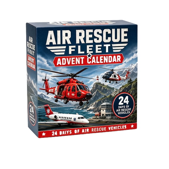 The 2D Helicopter Advent Calendar 2026 24 Days Christmas Countdown With Realistic Stylized Mini Airplane Collectibles Helicopter Rocket Models For Kids Christmas Gift