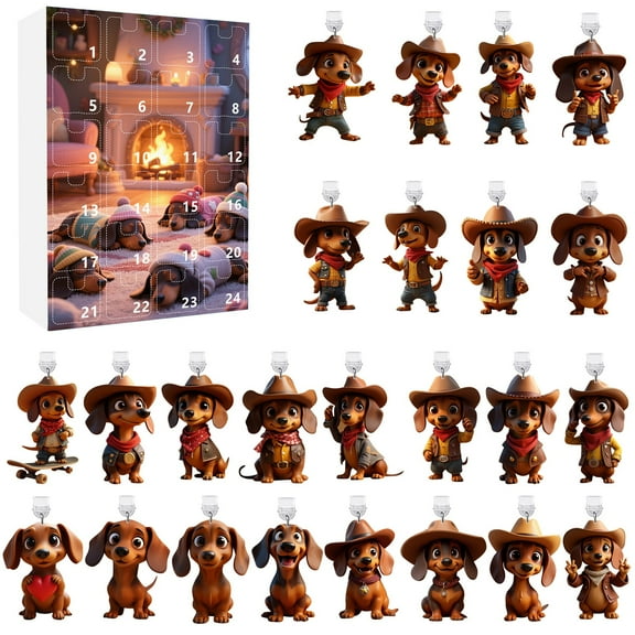 2D Interesting Sausage Dog Phone Charging Port Dirt Proof Plug Countdown Calendar Set Cute Acrylic Sausage Dog Collectible Phone Decoration (24pcs) Mini Clock Digital with Timer Workout Clock with