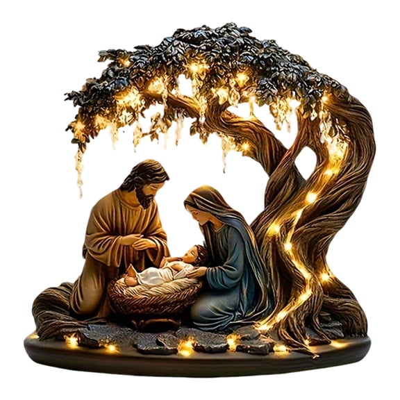 2D Jesus Statues Centerpiece Table Top Acrylic Newborn Christmas Scene Ornaments Multi-purpose Christian Jesus Figurines Set for Home Tabletop Display