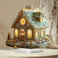 thumbnail image 1 of 2D Multi-Functional British Decorative Office & Cafe Desktop Gingerbread House, Led Light-Up 2D Ornament, Festive Tabletop Decoration For Big Kids Teens, Charming Traditional, 1 of 6