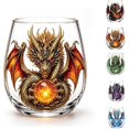 thumbnail image 1 of 2D Mythic Dragon Glass Art Cup | Fantasy Dragon Art Design Glass, Sculpted Dragon Drinkware for Beer Bar Decor Gift(B), 1 of 6