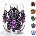 thumbnail image 1 of 2D Mythic Dragon Glass Art Cup | Fantasy Dragon Art Design Glass, Sculpted Dragon Drinkware for Beer Bar Decor Gift(D), 1 of 6