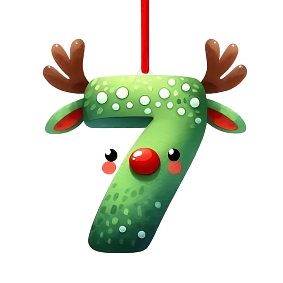 2D Number Christmas Ornaments, 10 Digit Set for Countdown Calendar Making, Christmas Decorations for Holiday Date Display