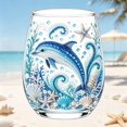 thumbnail image 1 of 2D Ocean Animal Glassware Handcrafted Series Wine Glasses Handmade Glassware Ocean Animal Designs Coastal Home Decor Ocean Lovers Bar Glasses, 1 of 6