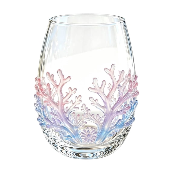 2D Octopus Stemless Glasses Set, Blue Ringed Octopus Glassware with Marine Animal Design, Coastal Home Decor Bar Glass for Ocean Theme Party, Octopus Glass